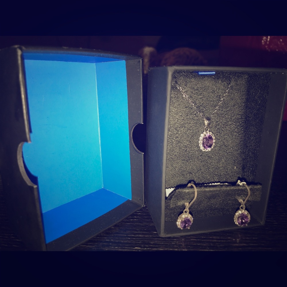 Real Silver and Amethyst Jewelry set